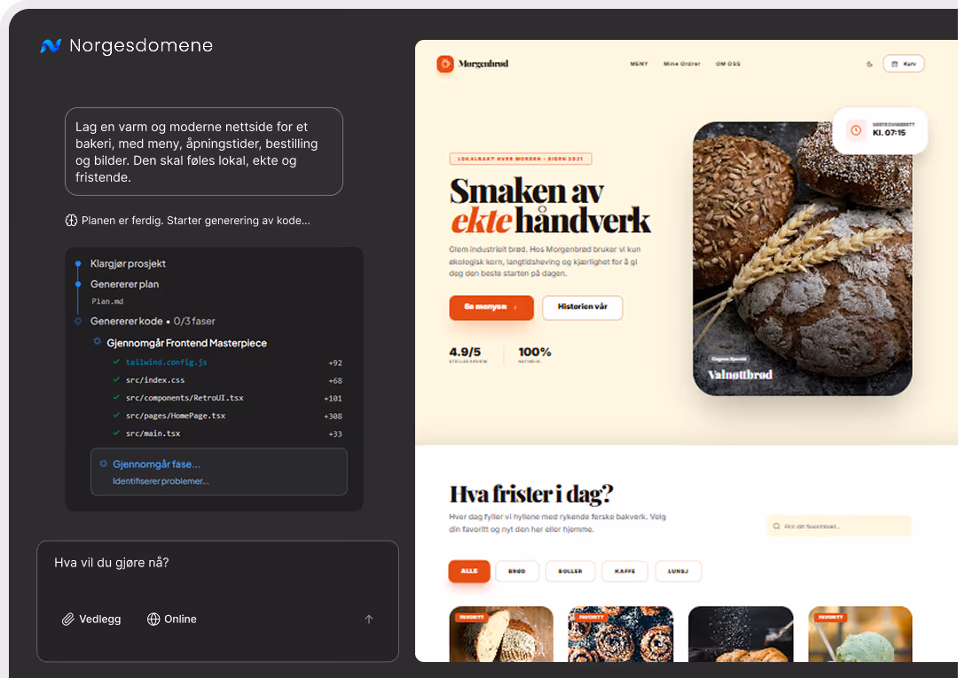AI Website Builder Interface